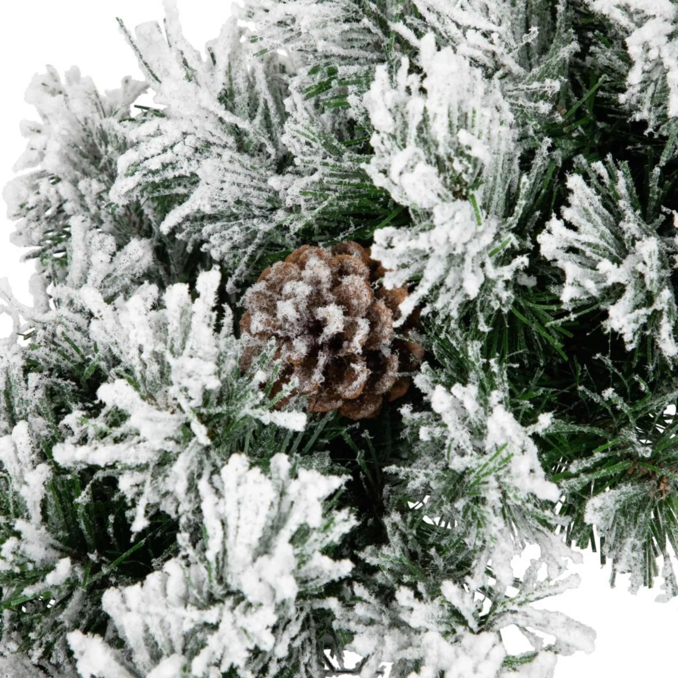 36" Snowy Flocked Angel Pine With Pine Cones Artificial Christmas Wreath - Unlit