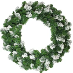 Snowy Flocked Colorado Pine Artificial Christmas Wreath, 30-Inch, Unlit