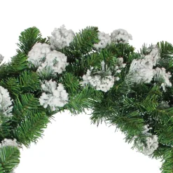 Snowy Flocked Colorado Pine Artificial Christmas Wreath, 30-Inch, Unlit