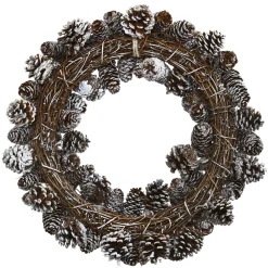 Snowy Pinecone Artificial Christmas Wreath, 17-Inch, Unlit