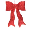 18" Sparkling Red Lighted Bow Christmas Outdoor Decoration