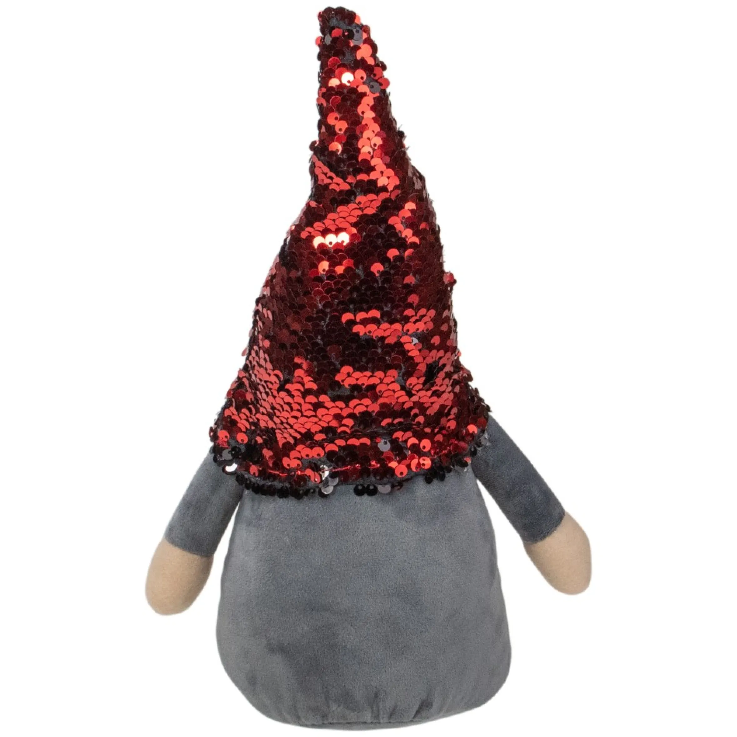 11" Standing Gnome Christmas Decoration With Red Flip Sequin Hat