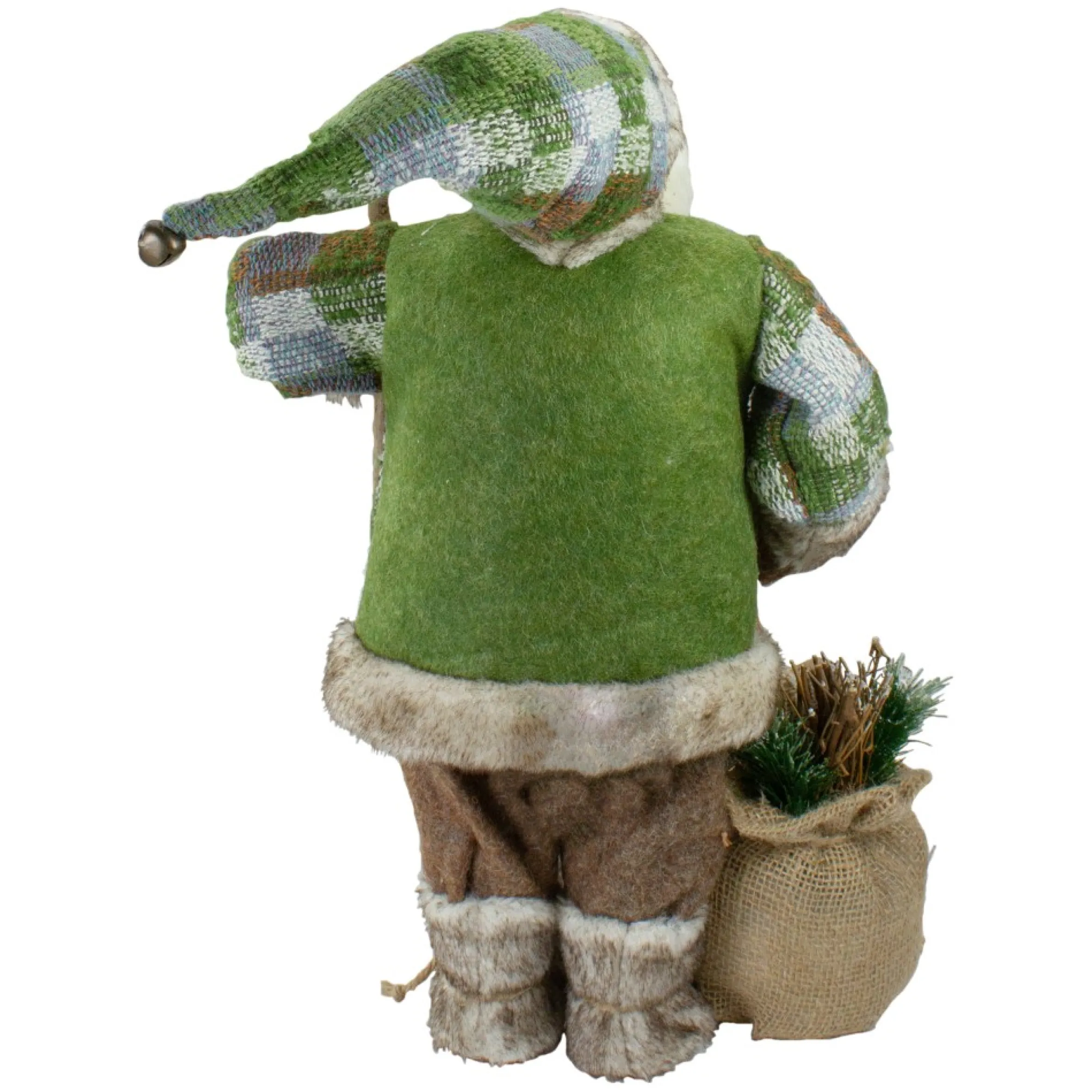 18" Standing Santa Christmas Figure Carrying A Welcome Sign