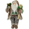 18" Standing Santa Christmas Figure Carrying Presents And Skis