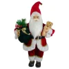 18" Standing Santa Christmas Figure With A Plush Bear