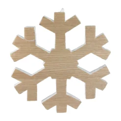 12.5" Tan Brown Wood Grain Snowflake Christmas Decoration