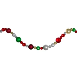 6' Traditional Colored Shatterproof Ball Artificial Christmas Garland - Unlit