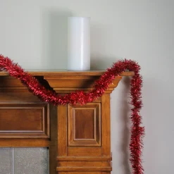 12' Traditional Red Christmas Tinsel Garland - Unlit