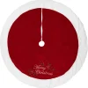 48" Traditional Red Merry Christmas Velveteen Tree Skirt