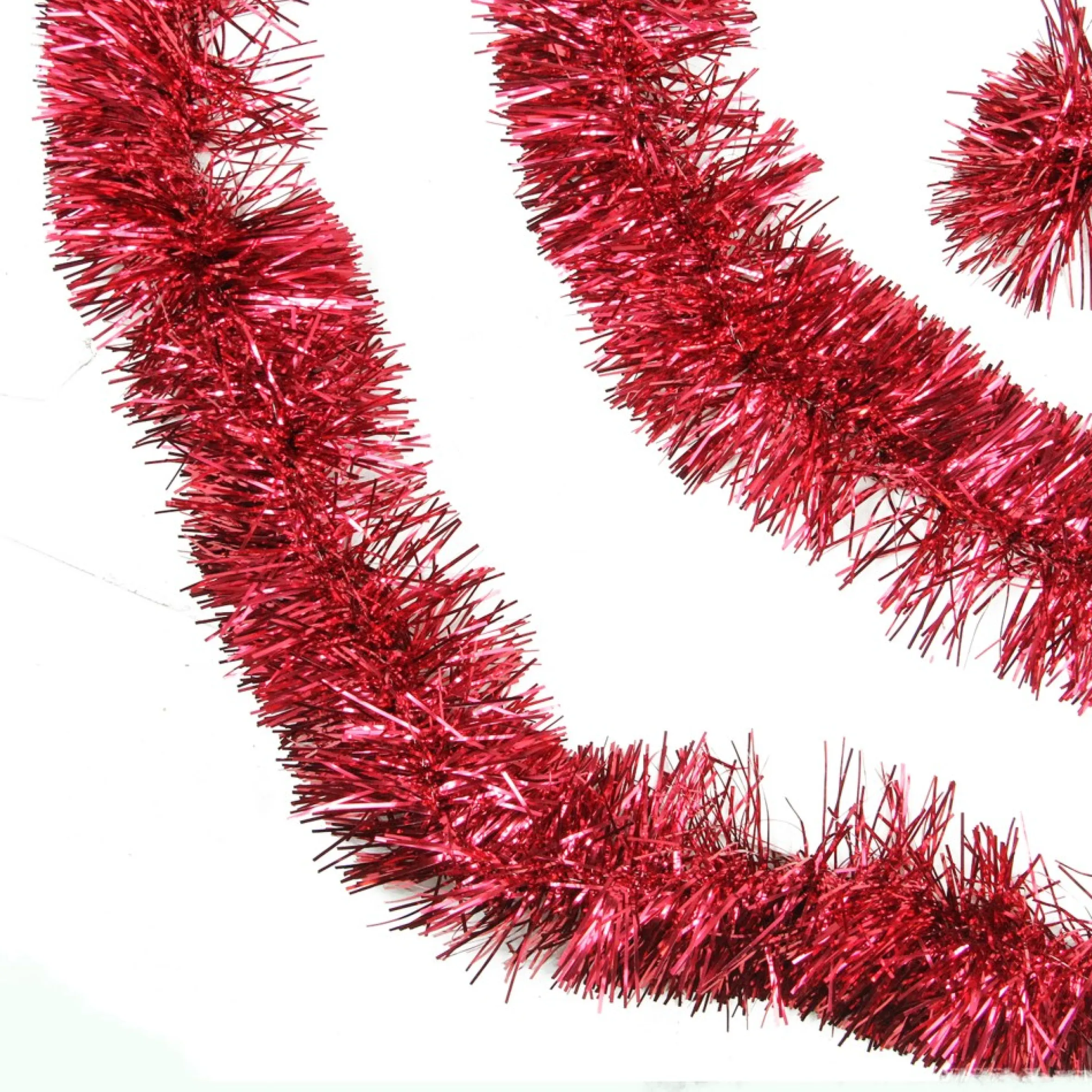 50' Traditional Shiny Red 6 Ply Christmas Foil Tinsel Garland - Unlit