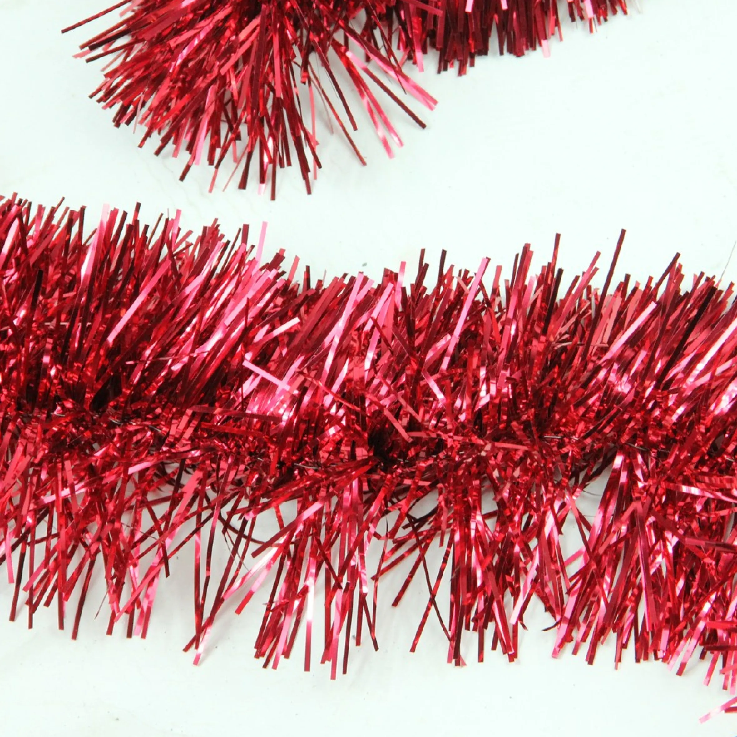 50' Traditional Shiny Red 6 Ply Christmas Foil Tinsel Garland - Unlit