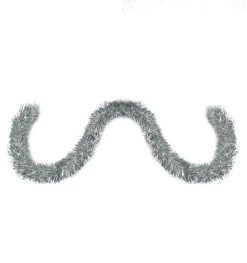50' Traditional Shiny Silver 6 Ply Christmas Foil Tinsel Garland - Unlit