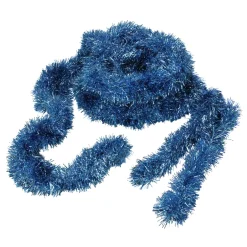 50' Traditional Shiny Sky Blue Foil Tinsel Garland - Unlit