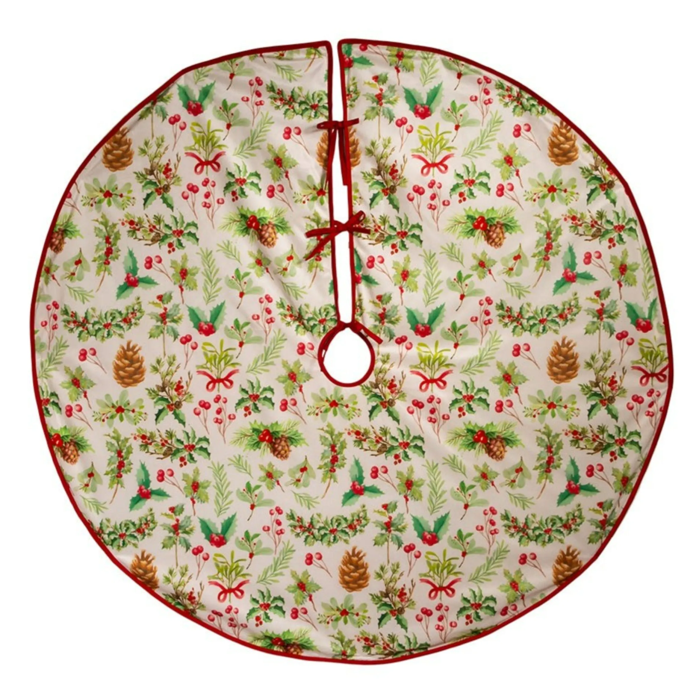 50" Velvet Multi Printed Christmas Tree Skirt