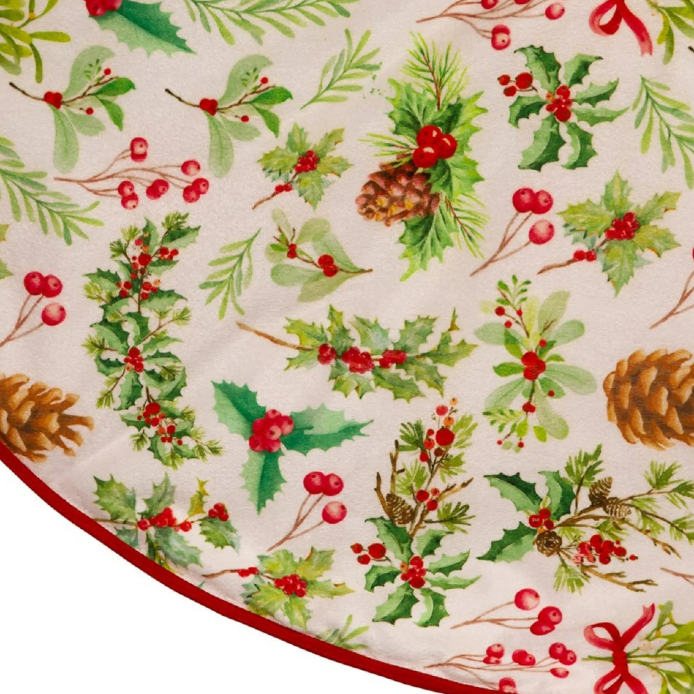 50" Velvet Multi Printed Christmas Tree Skirt