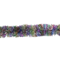 12' Vibrantly Colored Rainbow Christmas Tinsel Garland - Unlit