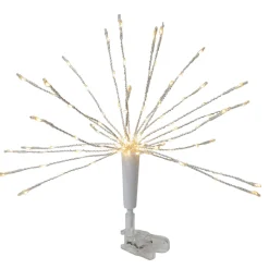 12" Warm White Led Lighted Firework Christmas Tree Topper