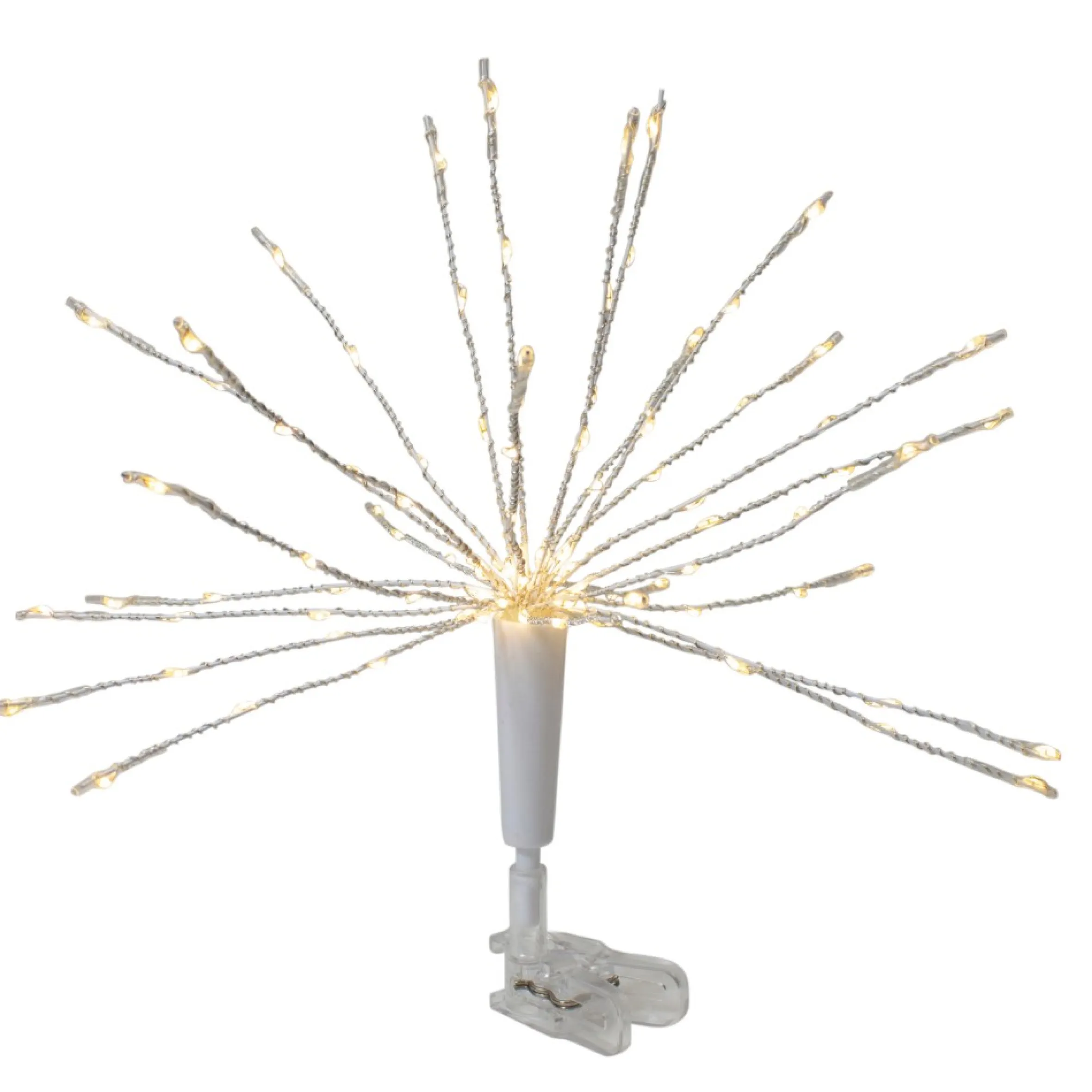 12" Warm White Led Lighted Firework Christmas Tree Topper