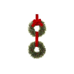 Waterproof Double Berry Boxwood Outdoor Artificial Christmas Wreath, 16-Inch, Unlit