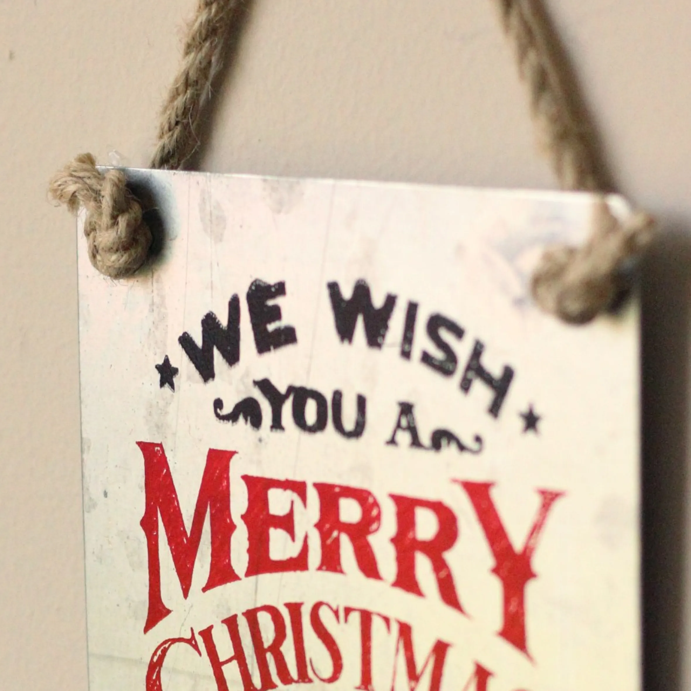 7.5" We Wish You A Merry Christmas Verse Metal Christmas Tree Ornament