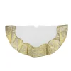 48" White And Gold Two Toned Flourish Christmas Tree Skirt