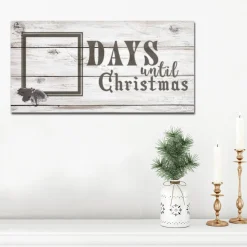 16" White And Gray "Days Until Christmas" Dry-Erase Advent Calendar