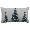 24" White And Green Christmas Tree Throw Pillow