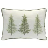 19.5" White And Green Tree Christmas Throw Pillow