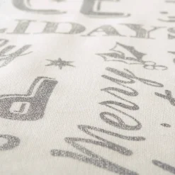 White And Metallic Silver Colored Christmas Collage Rectangular Tablecloth 60