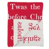 5' White And Red Christmas Twas The Night Before Christmas Rectangular Natural Throw Blanket