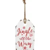 12" White And Red Metal Distressed "Jingle All The Way" Christmas Wall Decor