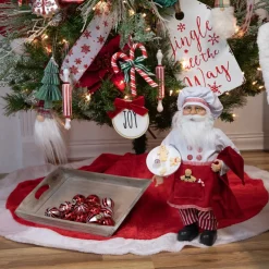 12" White And Red Metal Distressed "Jingle All The Way" Christmas Wall Decor
