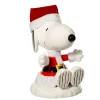 9.25" White And Red Santa Snoopy Christmas Tree Topper, Unlit