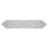 68" White And Silver Embroidered Christmas Ornaments Table Runner