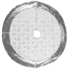 48" White And Silver Glitz Sequin Christmas Tree Skirt