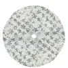 20" White And Silver Sequin Snowflake Mini Christmas Tree Skirt