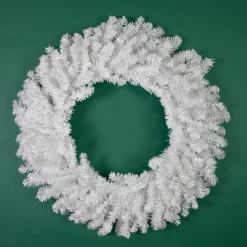 White Canadian Pine Artificial Christmas Wreath, 30 Inch, Unlit