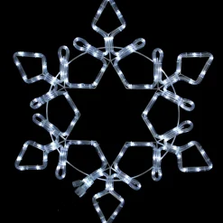 24" White Commercial Size Led Rope Light Snowflake Christmas Decoration