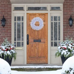 White Crystal Spruce Artificial Christmas Wreath - 20-Inch, Unlit