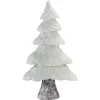 17.25" White Faux Fur Birch Tree Christmas Decoration