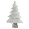 20.5" White Faux Fur Birch Tree Christmas Decoration