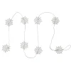 5' White Glitter Dusted Wooden Snowflake Christmas Garland