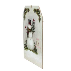 11.75" White Hanging Snowman And Cardinal Advent Christmas Calendar