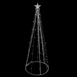 6' White Led Lighted Cone Tree Outdoor Christmas Decor