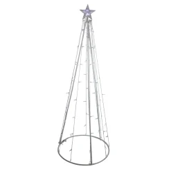 6' White Led Lighted Cone Tree Outdoor Christmas Decor