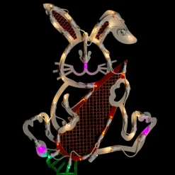 17" White Led Lighted Easter Bunny Rabbit Spring Window Silhouette