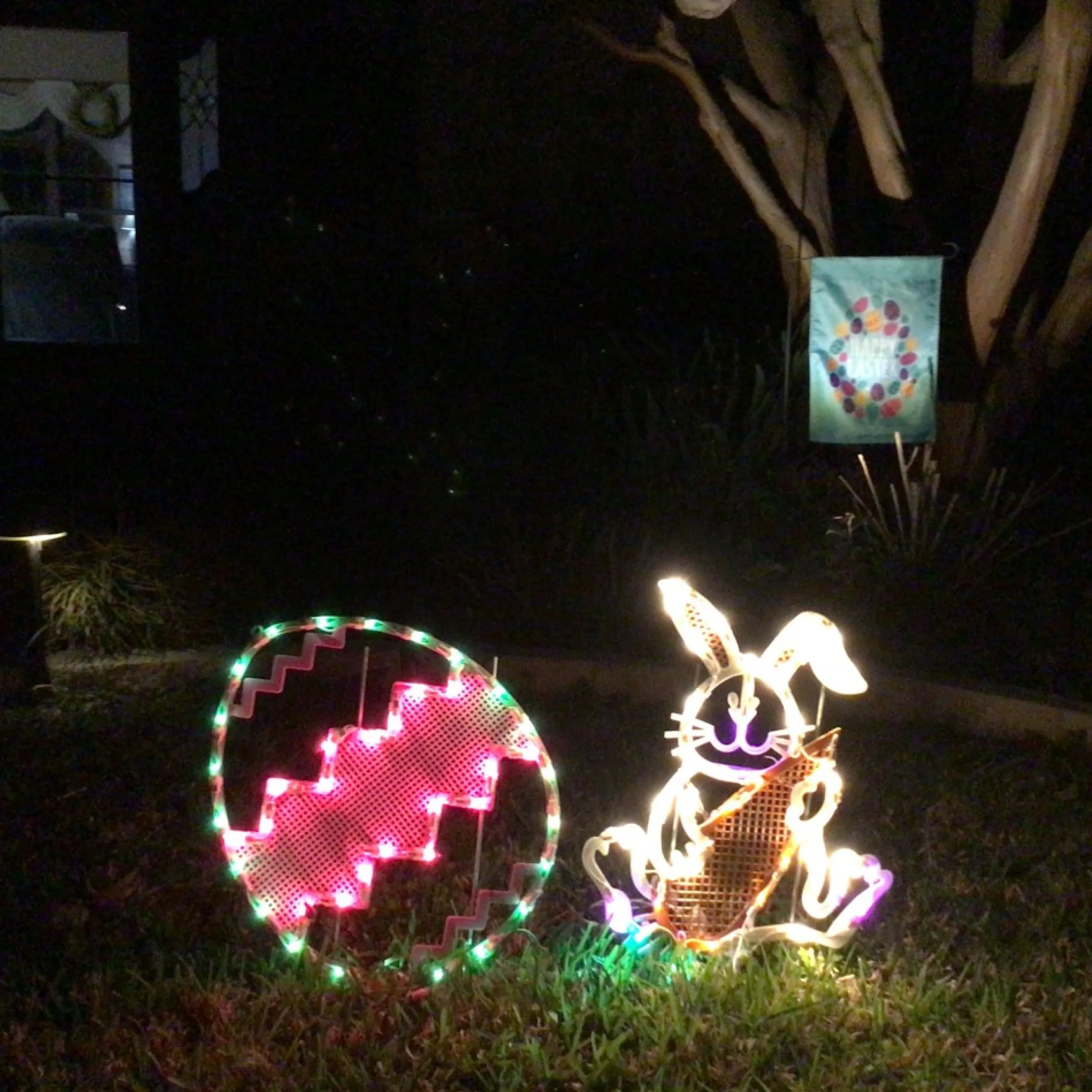 17" White Led Lighted Easter Bunny Rabbit Spring Window Silhouette