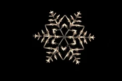 16" White Lighted Snowflake Christmas Window Silhouette