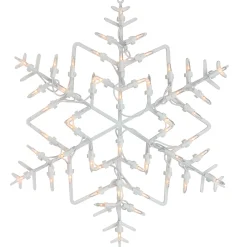 16" White Lighted Snowflake Christmas Window Silhouette