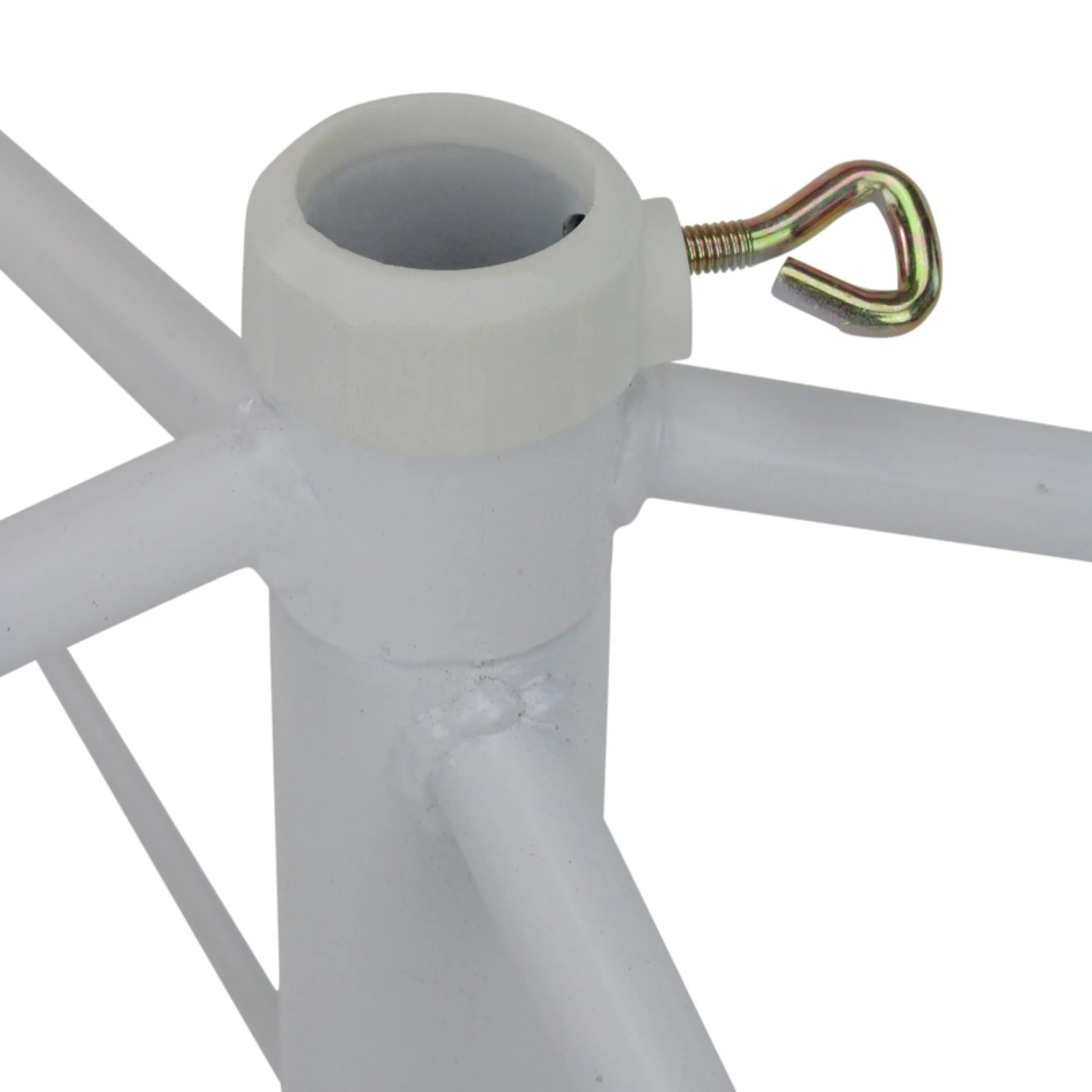 White Metal Rolling Christmas Tree Stand For 9'-12' Artificial Trees